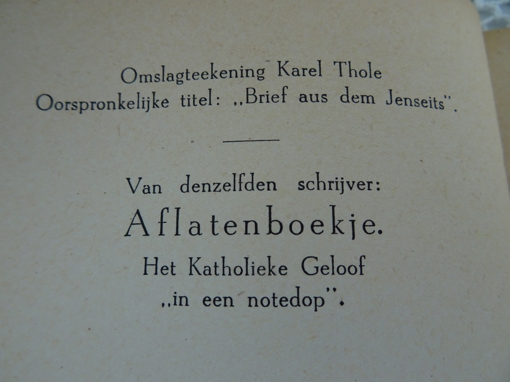 Brief uit het hiernamaals Dr B. Krempel Brief uit het hiernamaals Dr B. Krempel