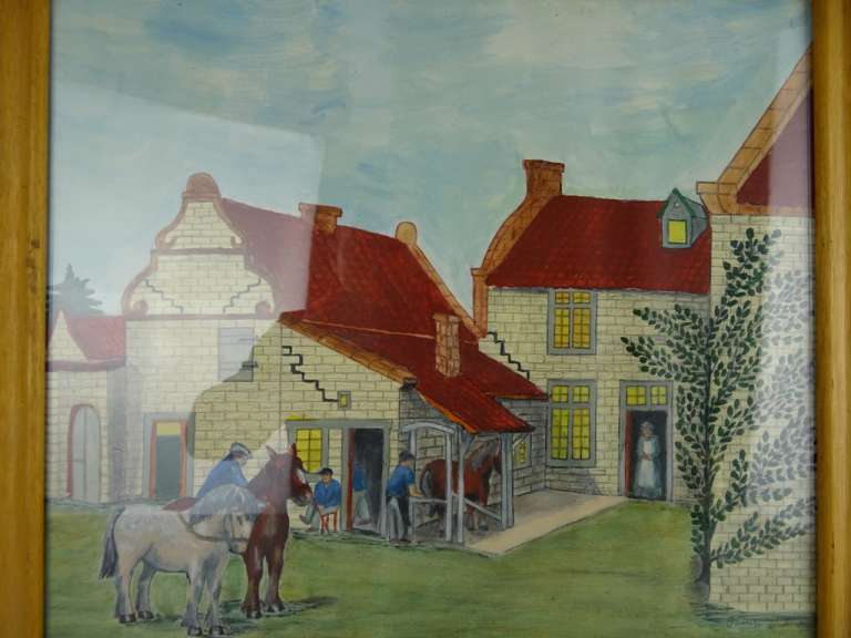 Schilderij Hoefsmid door Jef Scheffers