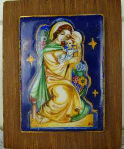 Geëmailleerd kunstwerk Heilige Maria