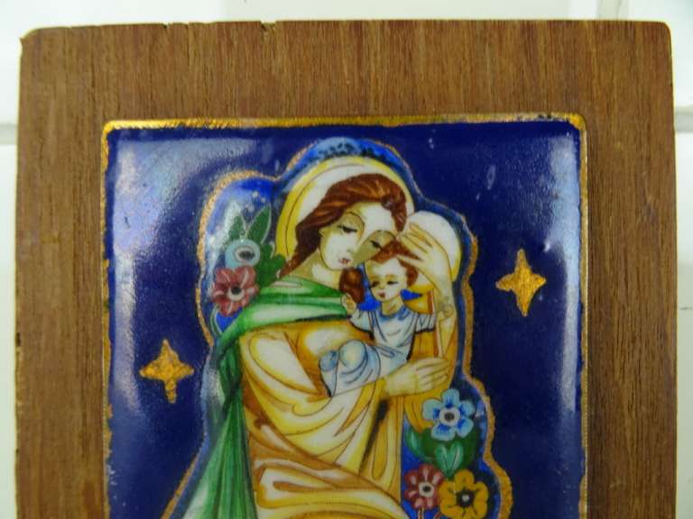 Geëmailleerd kunstwerk Heilige Maria