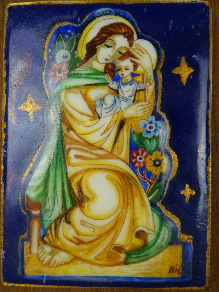 Geëmailleerd kunstwerk Heilige Maria Geëmailleerd kunstwerk Heilige Maria
