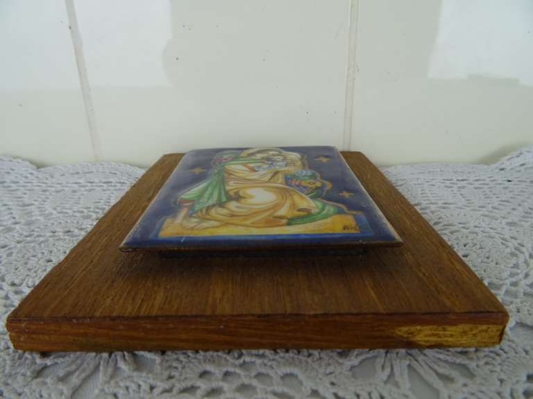 Geëmailleerd kunstwerk Heilige Maria