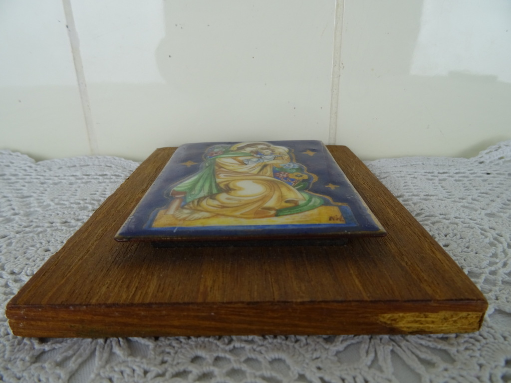 Geëmailleerd kunstwerk Heilige Maria Geëmailleerd kunstwerk Heilige Maria