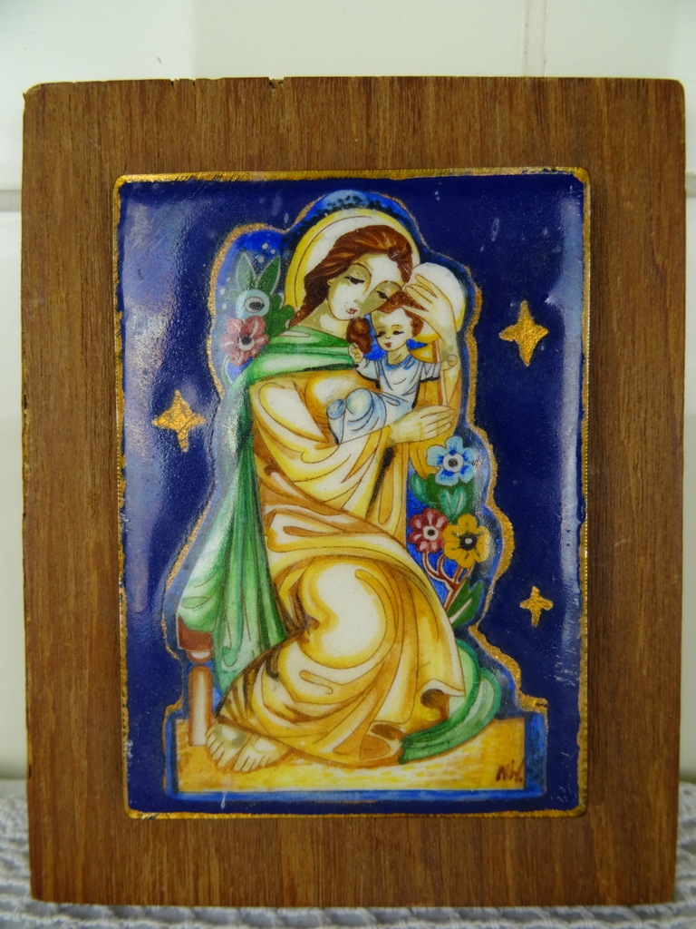 Geëmailleerd kunstwerk Heilige Maria Geëmailleerd kunstwerk Heilige Maria