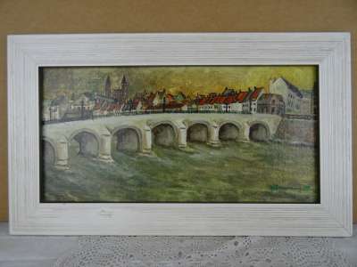 Schilderij H Beuning Sint Servaasbrug Maastricht