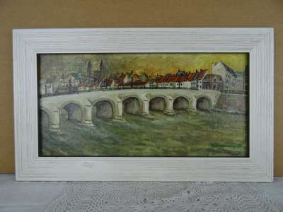 Schilderij H Beuning Sint Servaasbrug Maastricht