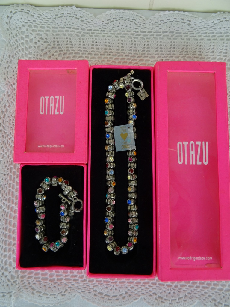 Vintage Otazu halsketting en armband - Afbeelding 2