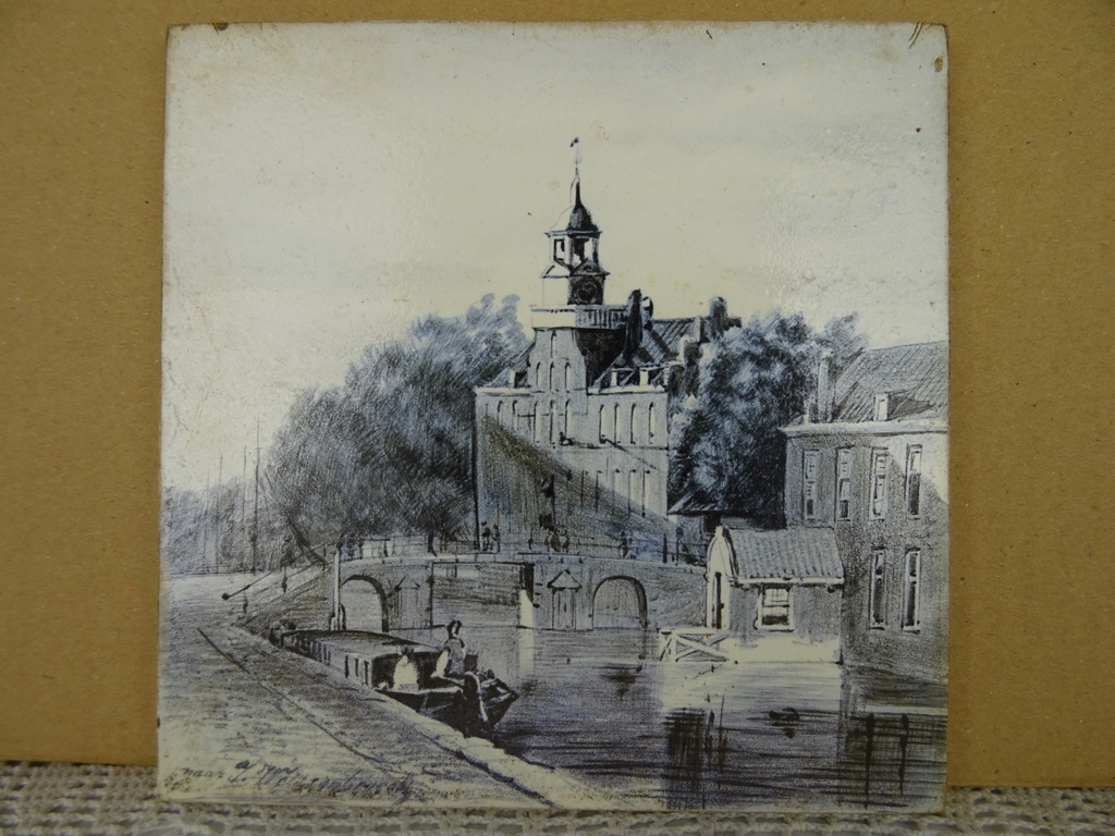 Antieke Delfts blauwe tegel Petrus Regout