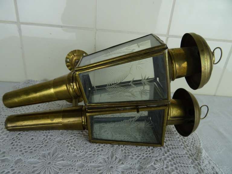 Set antieke koetslampen