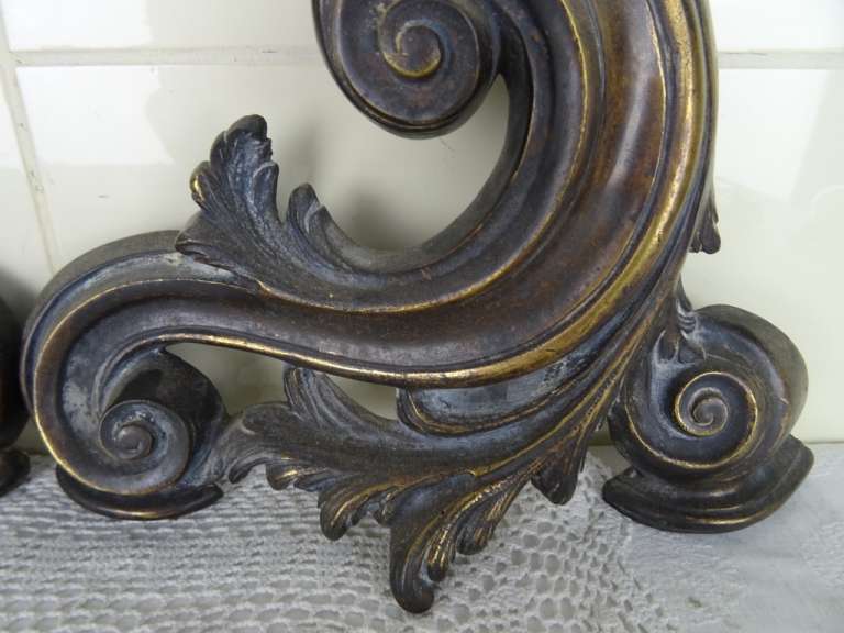 Stel bronzen Neo Rococo vuurbokken