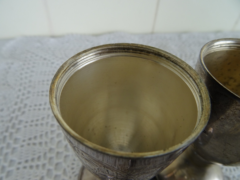 Antiek verzilverd peper en zout stel - Afbeelding 14