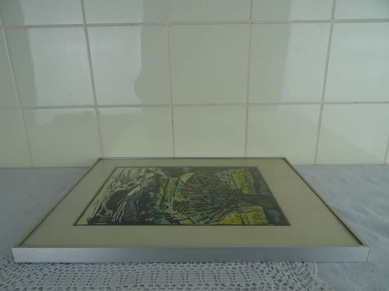 Antieke lithografie Limburgs landschap