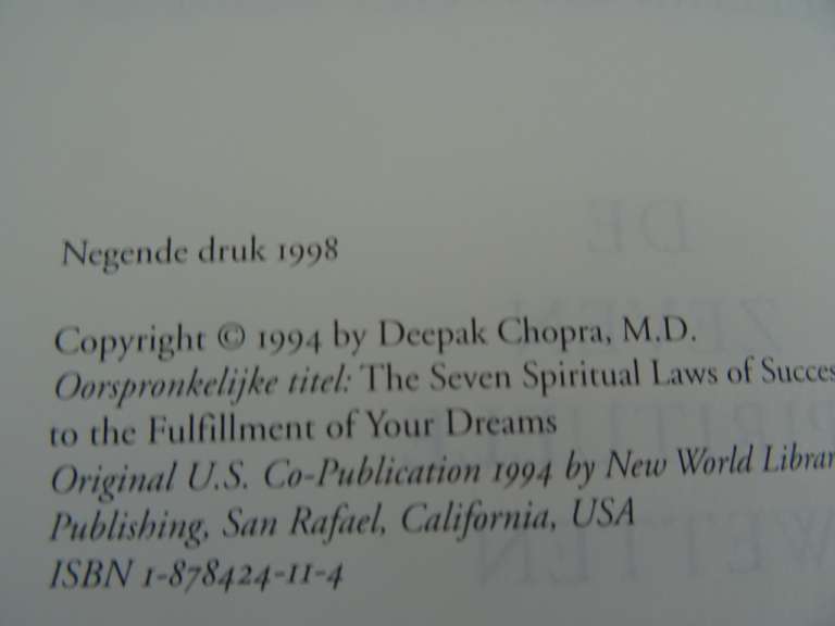 Deepak Chopra De zeven spirituele wetten van succes