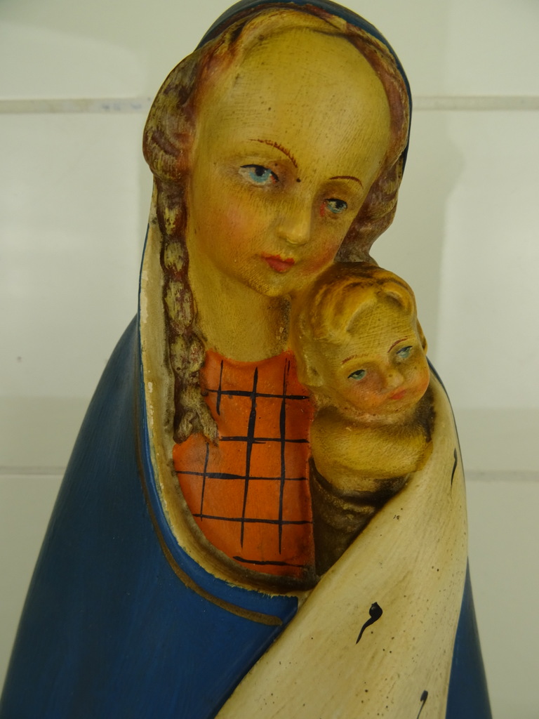 Antiek gipsen Mariabeeld - Afbeelding 19