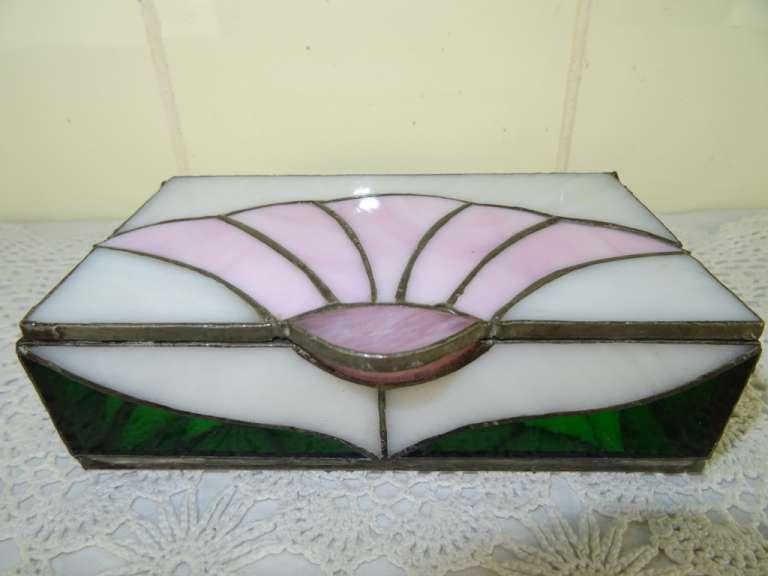 Glas in lood kistje Tiffany stijl