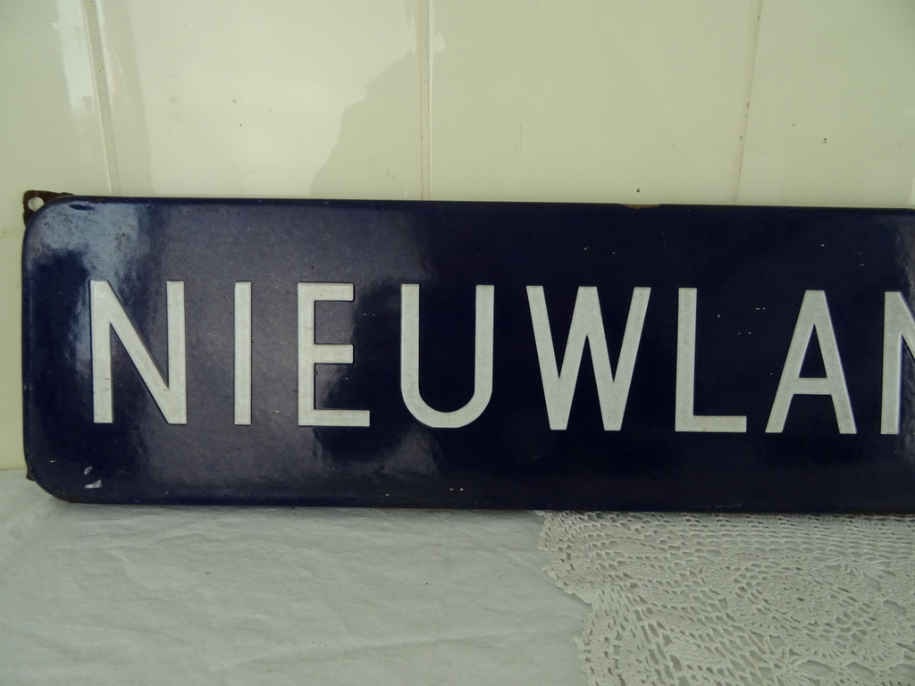 Vintage straatnaambord Nieuwlandstraat - Afbeelding 4