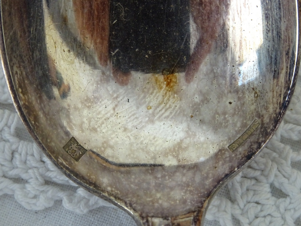 Antiek zilveren bestek in houten doos - Afbeelding 10