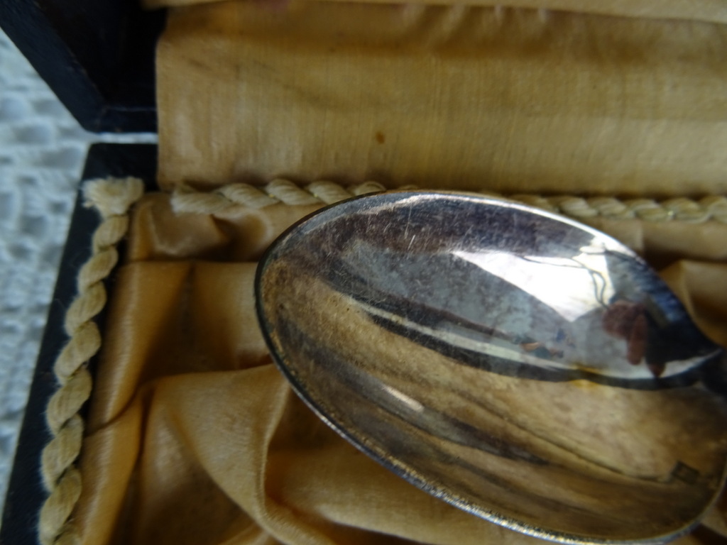 Antiek zilveren bestek in houten doos - Afbeelding 31