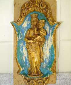 Antiek reliëf Heilige Maria en Jezus