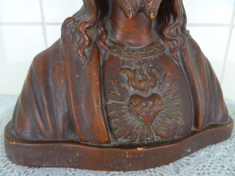 Antiek aardewerk borstbeeld Jezus Christus