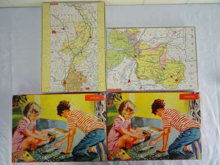 Vintage provinciepuzzels Limburg en Overijssel