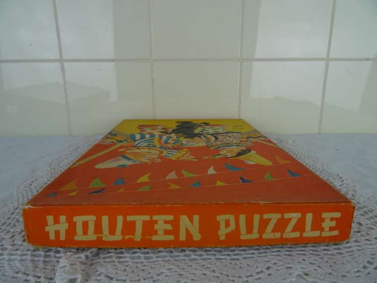 Vintage houten puzzel Clowns