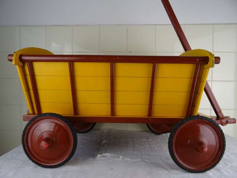 Vintage houten bolderkar