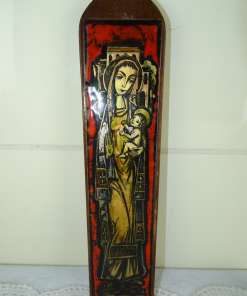 Antiek geëmailleerd icoon Heilige Maria
