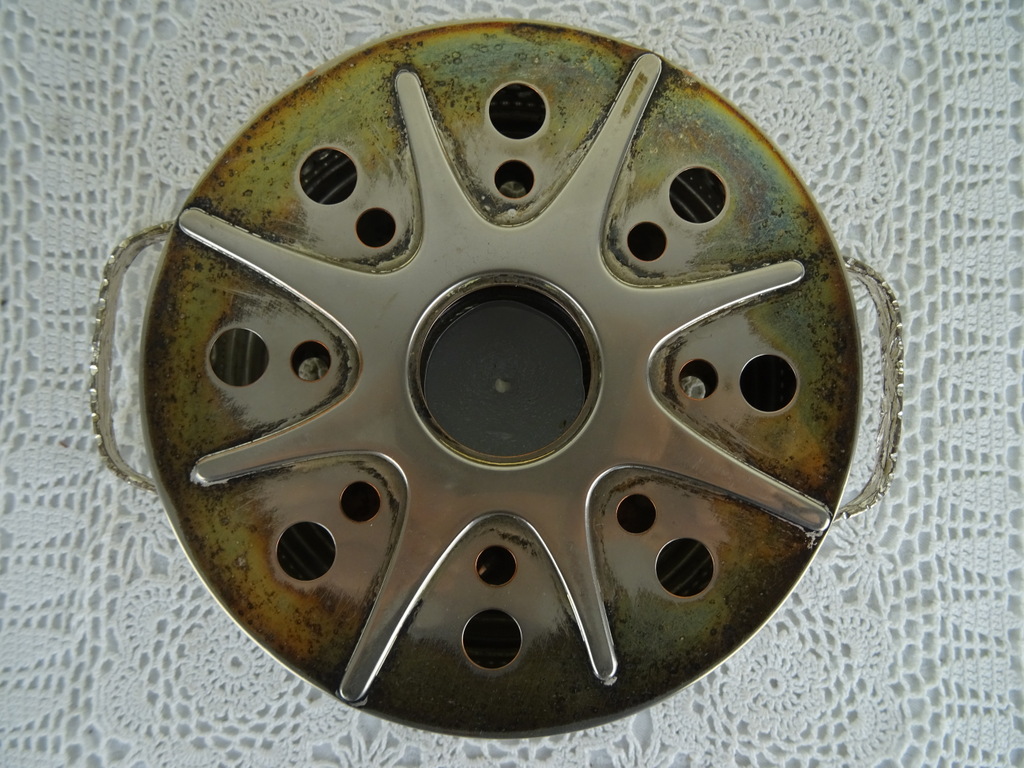 Antieke verzilverde theepot verwarmer - Afbeelding 2