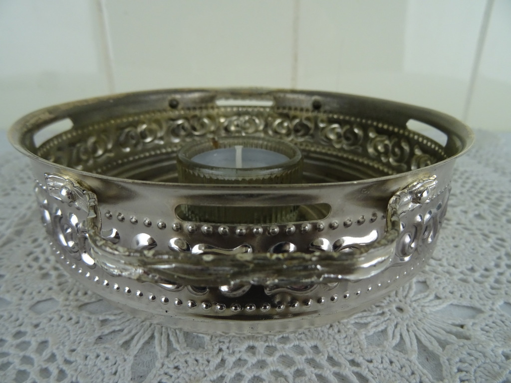 Antieke verzilverde theepot verwarmer - Afbeelding 6