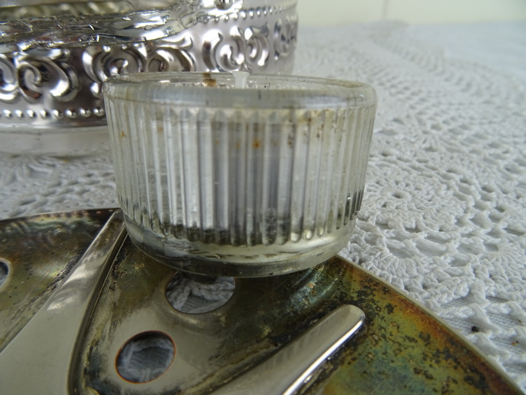 Antieke verzilverde theepot verwarmer - Afbeelding 11