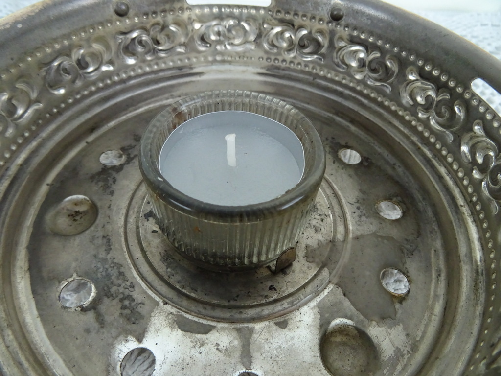 Antieke verzilverde theepot verwarmer - Afbeelding 12