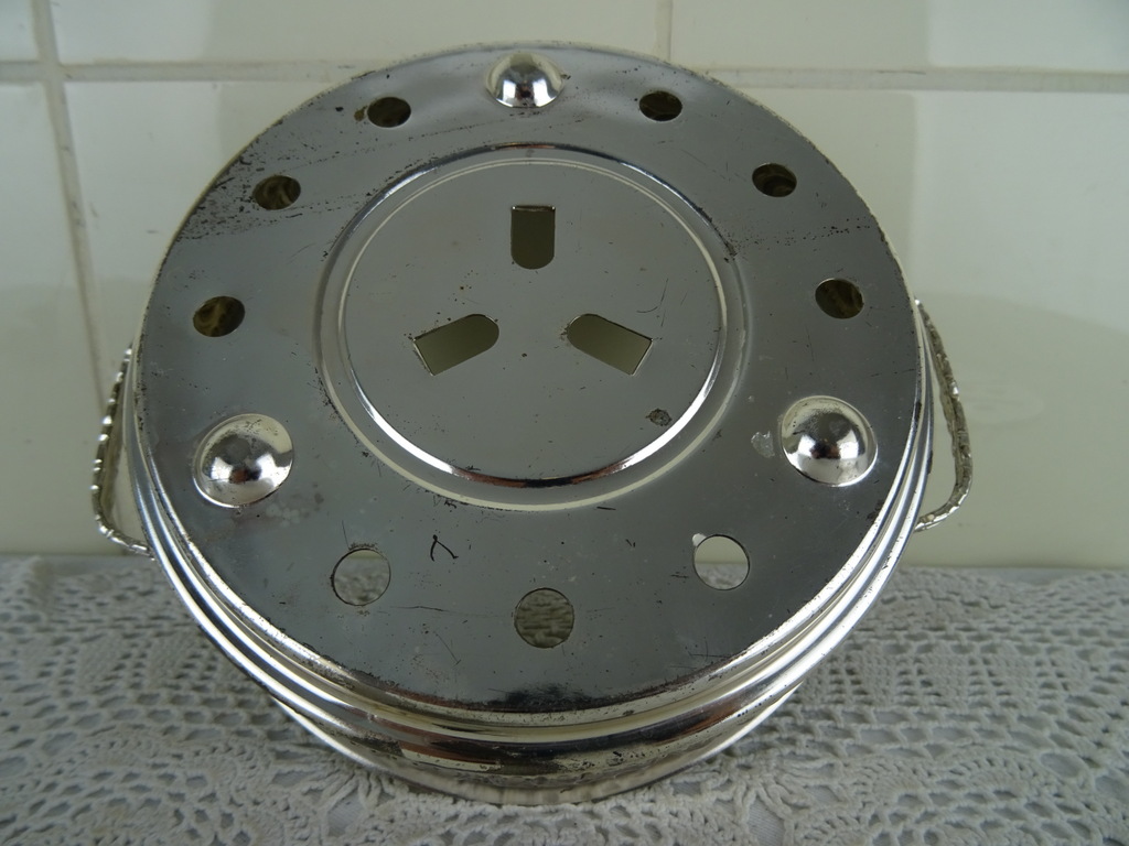 Antieke verzilverde theepot verwarmer - Afbeelding 17