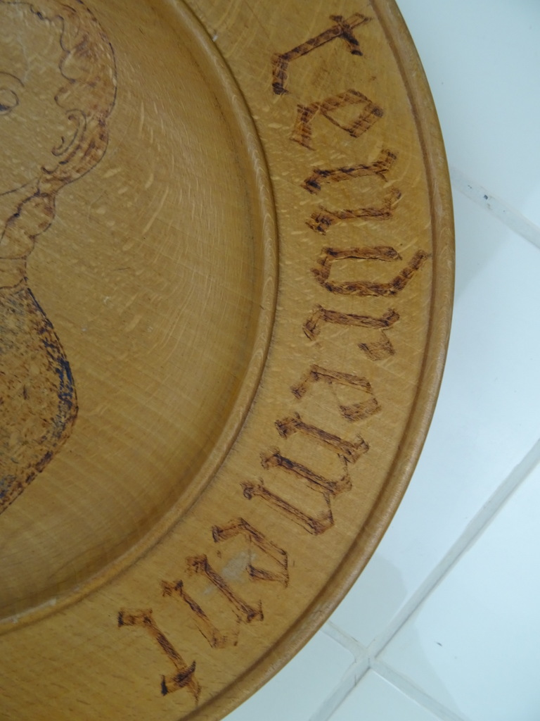 Antiek houten wandbord moeder en kind - Afbeelding 6