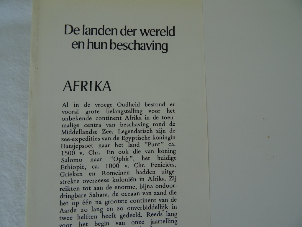 De landen der wereld en hun beschaving Afrika De landen der wereld en hun beschaving Afrika