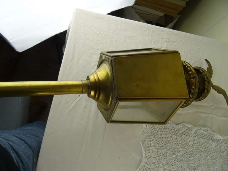 Antieke koperen koetslamp