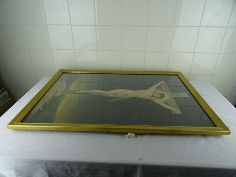 Groot schilderij Jezus gekruisigd