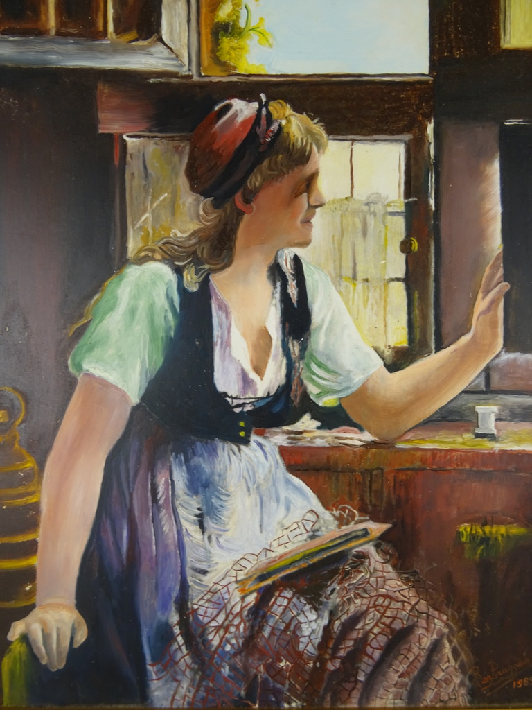 Schilderij Glurend meisje Terbruggen 1989 - Afbeelding 4