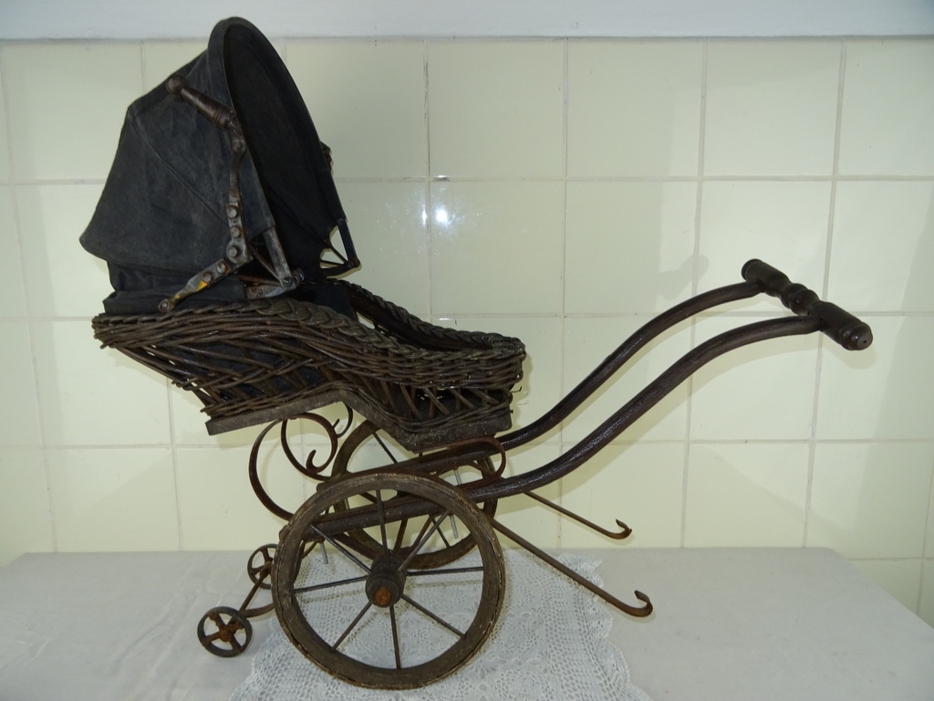 Volkskunst antieke poppenwagen - Afbeelding 3
