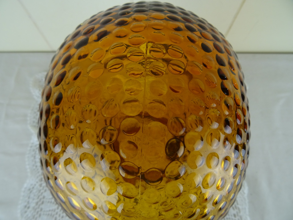 Vintage glazen etalagehoofd oranje bruin - Afbeelding 4