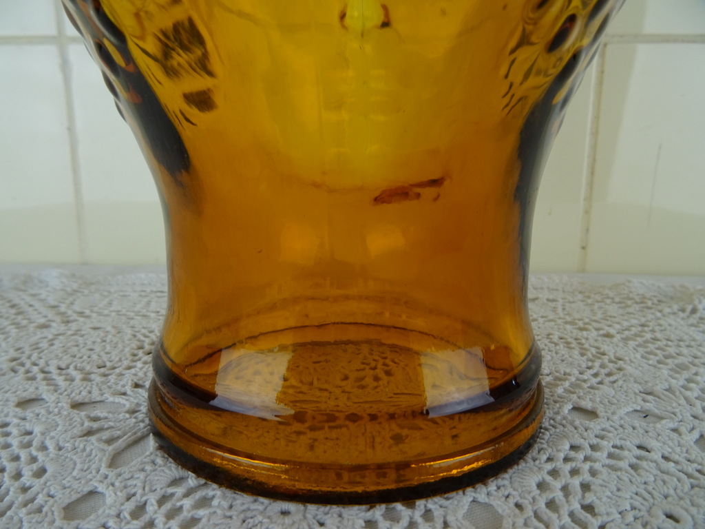 Vintage glazen etalagehoofd oranje bruin - Afbeelding 5