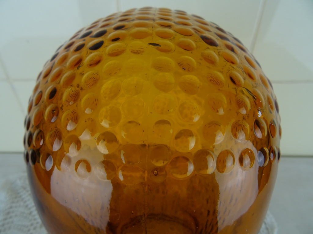 Vintage glazen etalagehoofd oranje bruin - Afbeelding 8