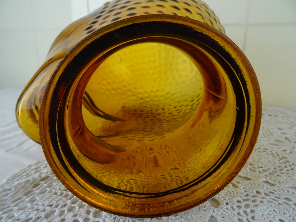 Vintage glazen etalagehoofd oranje bruin - Afbeelding 11