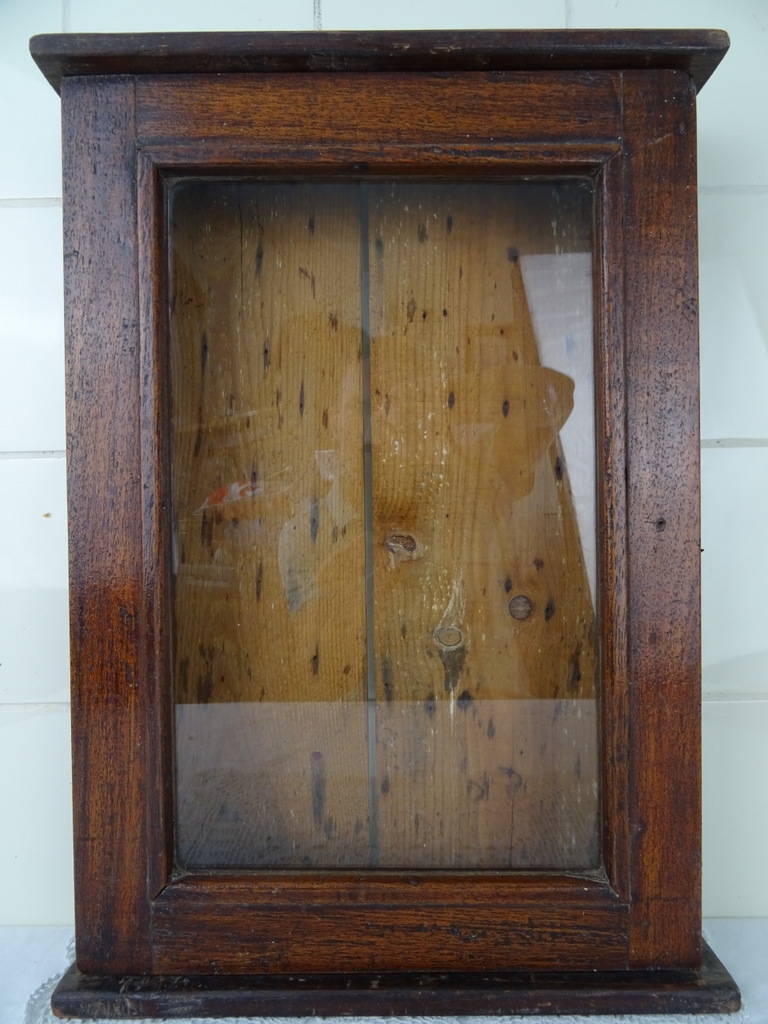 Antiek houten vitrinekastje Biedermeier stijl - Afbeelding 2