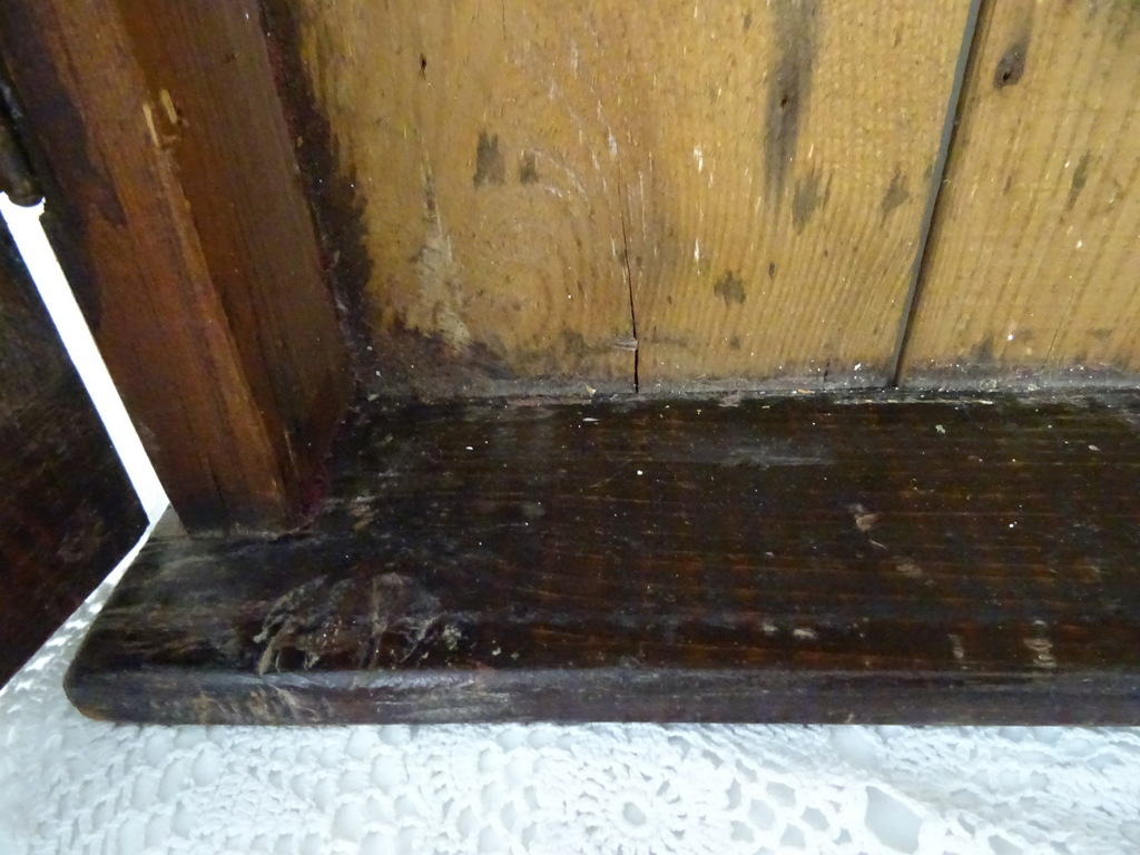 Antiek houten vitrinekastje Biedermeier stijl - Afbeelding 8