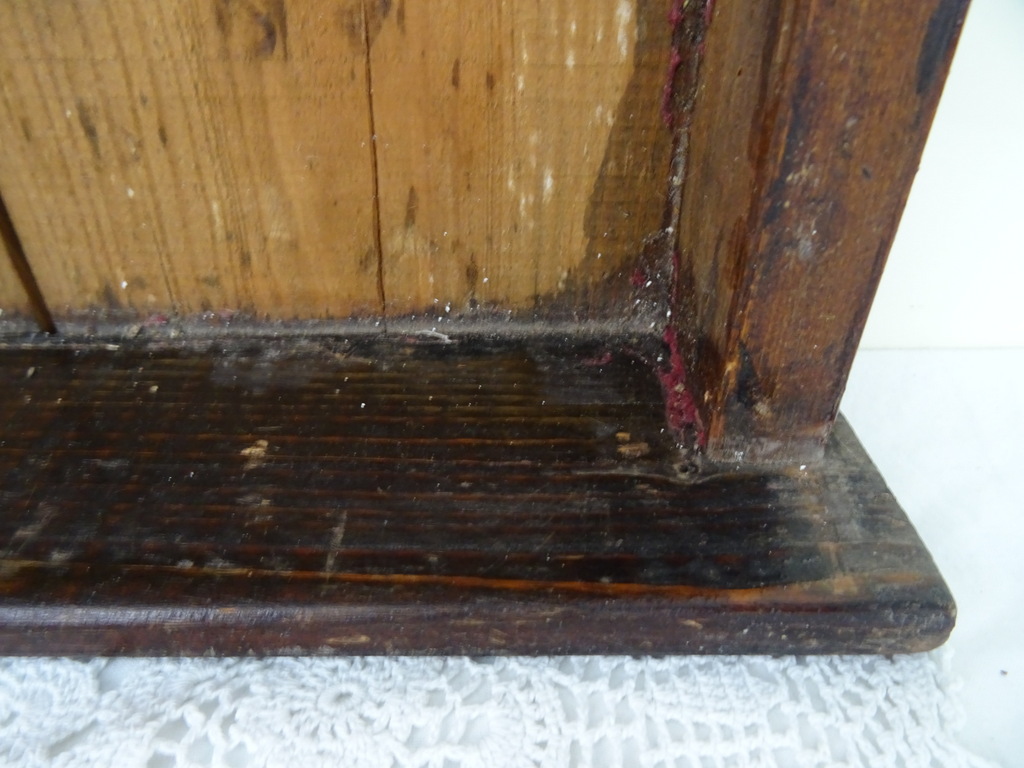 Antiek houten vitrinekastje Biedermeier stijl - Afbeelding 9