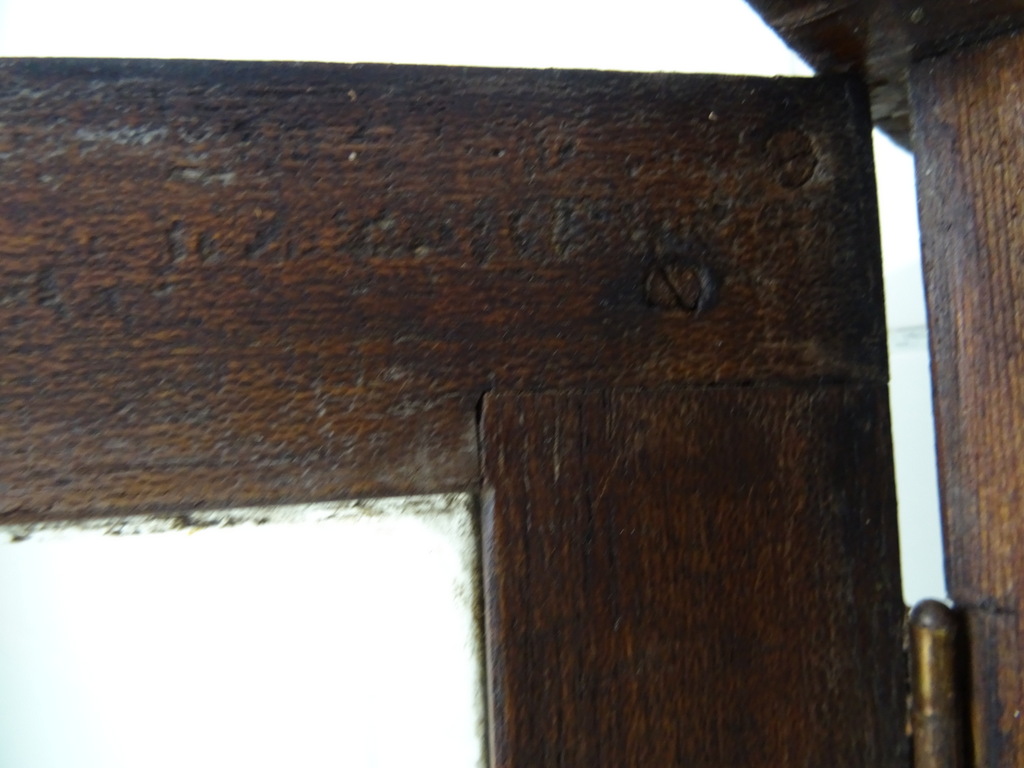Antiek houten vitrinekastje Biedermeier stijl - Afbeelding 12