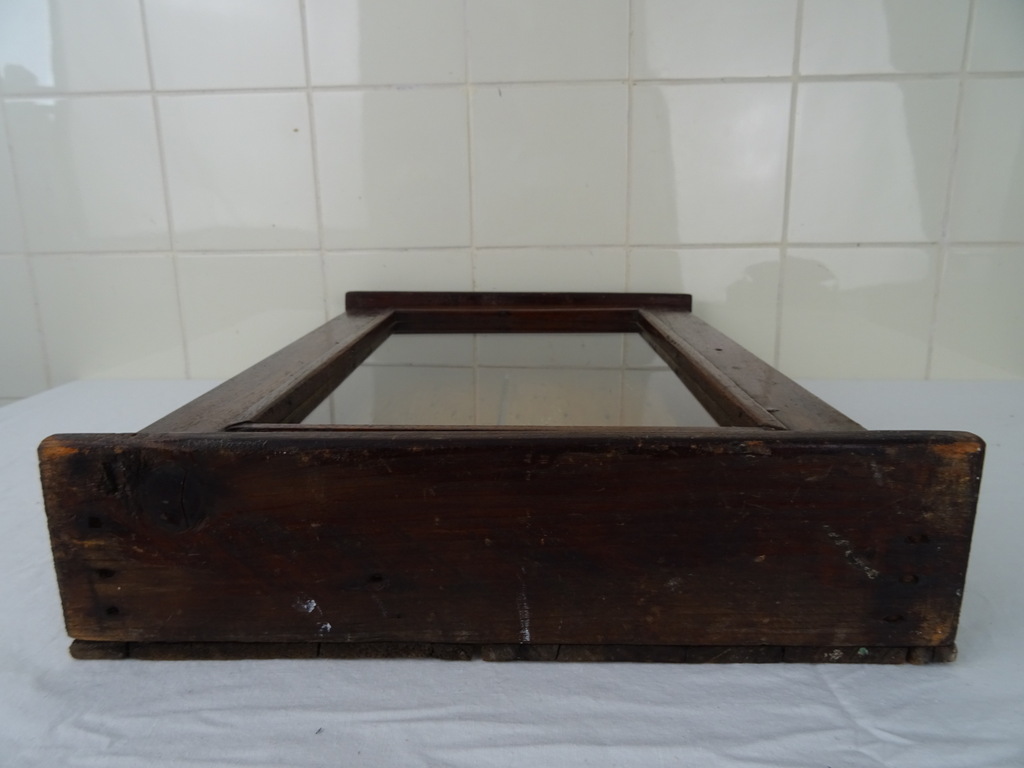 Antiek houten vitrinekastje Biedermeier stijl - Afbeelding 33