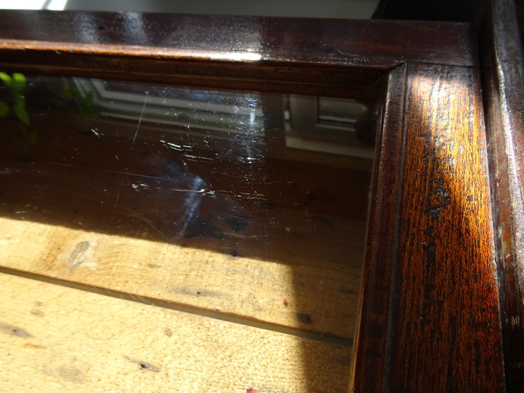 Antiek houten vitrinekastje Biedermeier stijl - Afbeelding 41