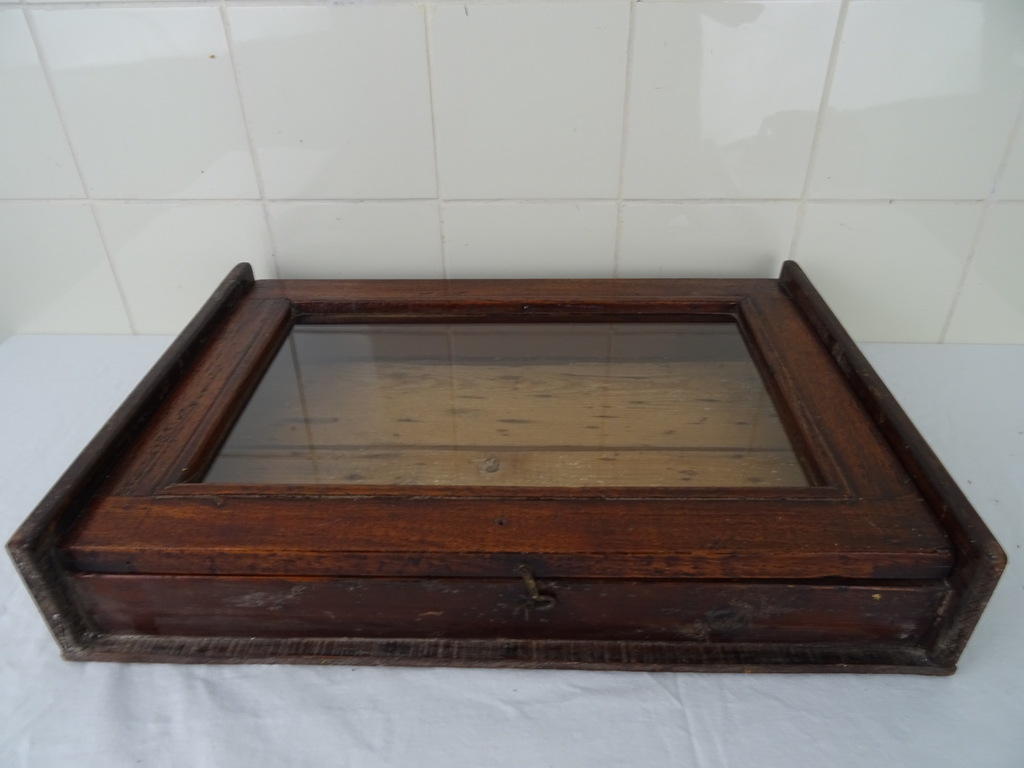 Antiek houten vitrinekastje Biedermeier stijl - Afbeelding 42
